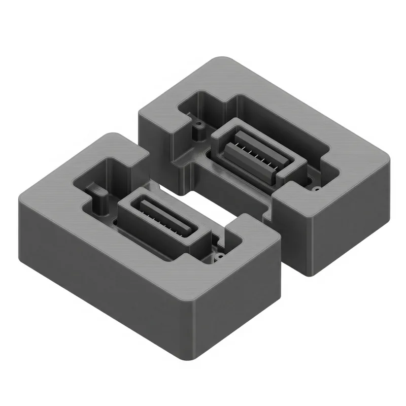 Pieza impresa en 3D con resina tipo ABS resistente